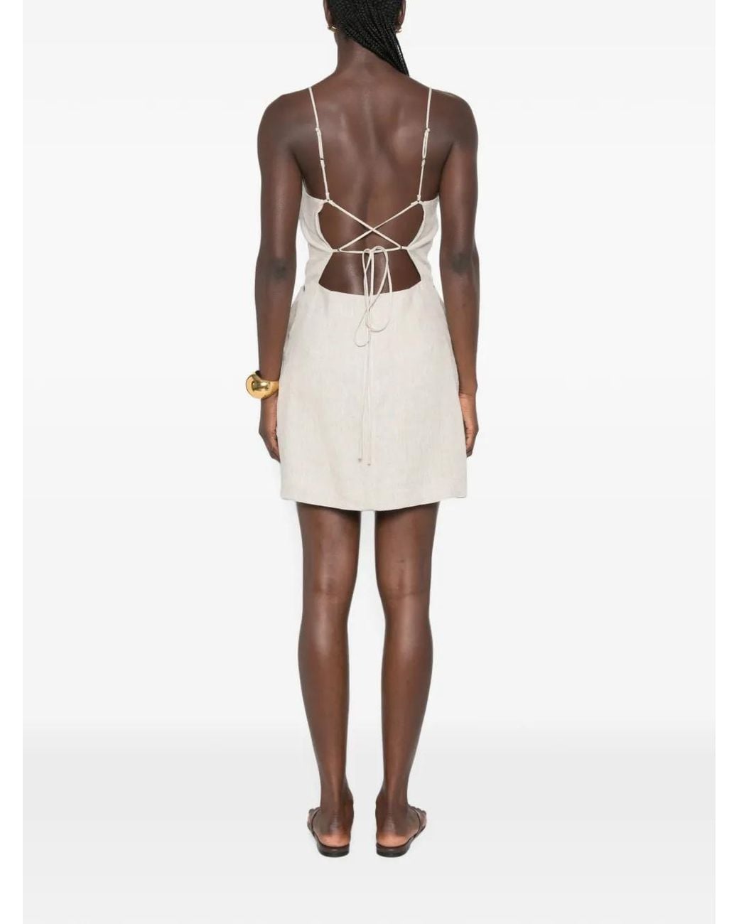 Enza Costa White Square-Neck Mini Dress