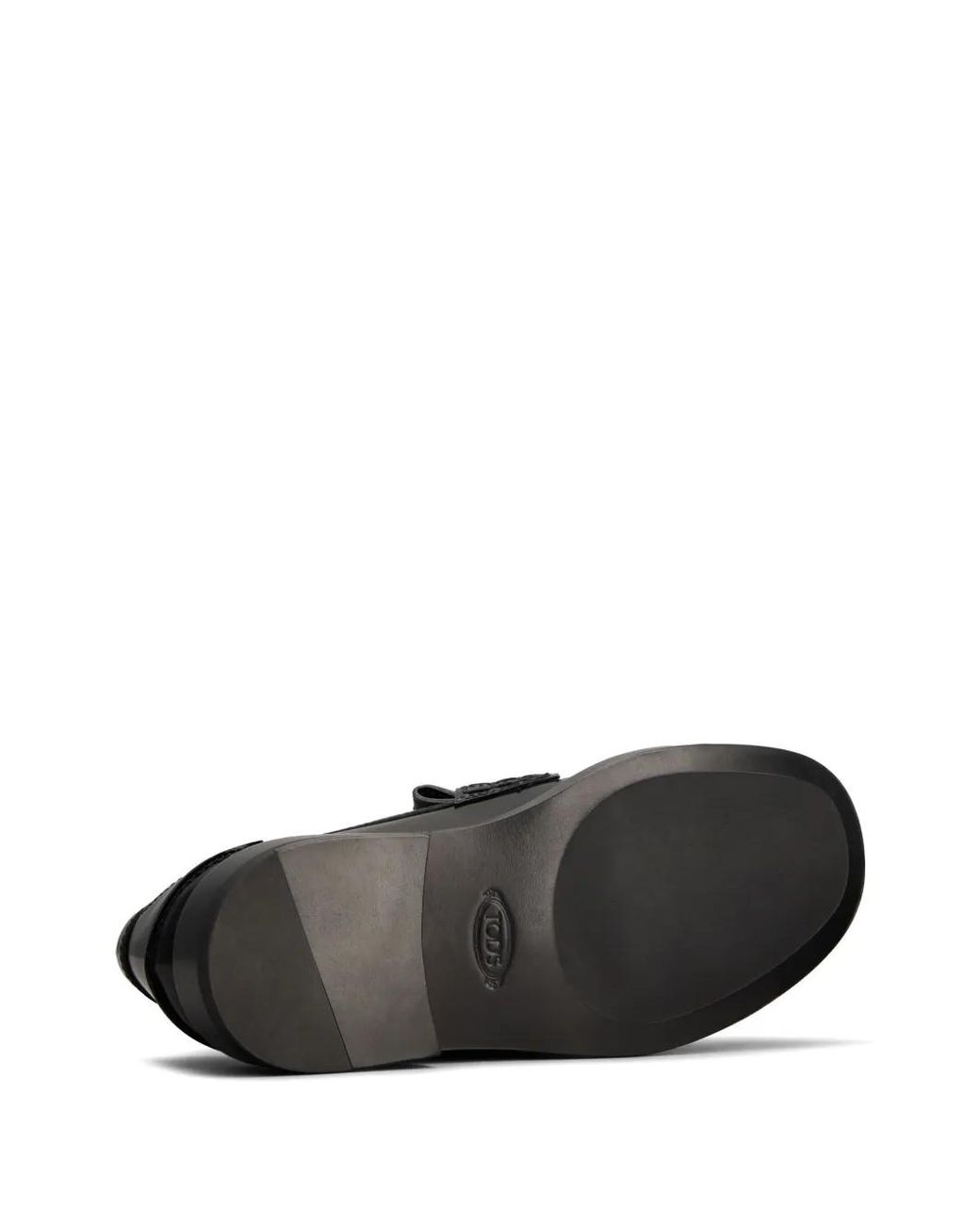 Tod's Black Logo-Plaque Leather Loafers