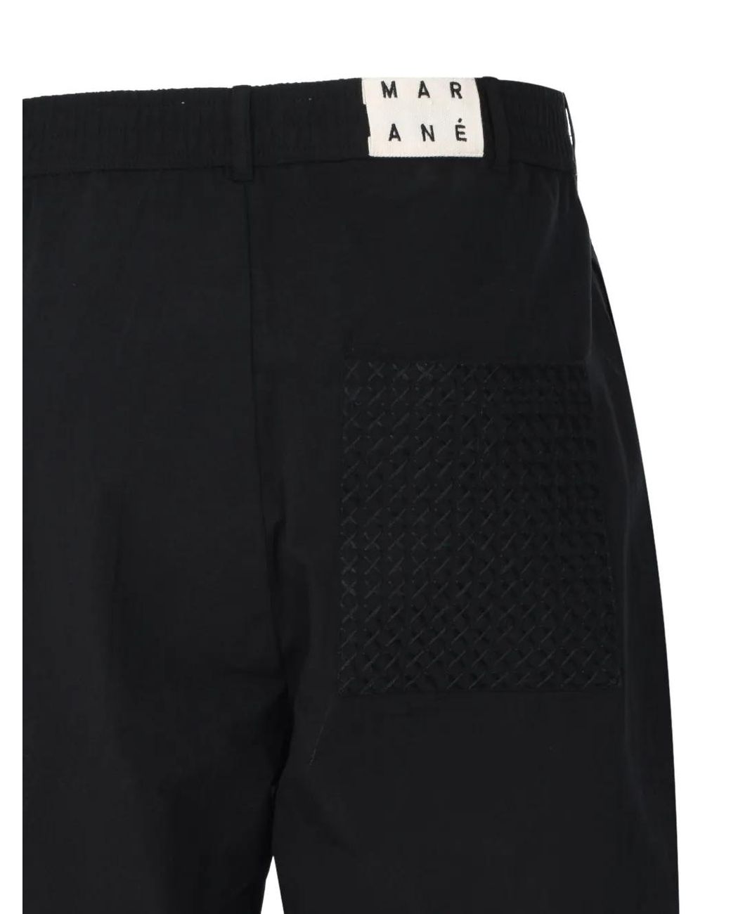 Marane Black El Pepe Embroidered-Pocket Trousers for men