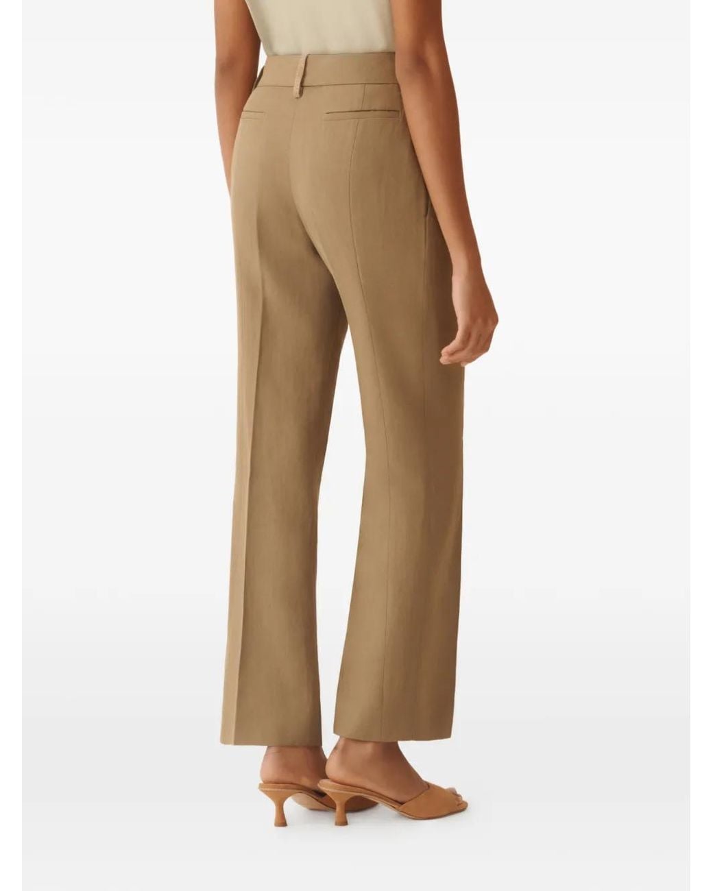 Fabiana Filippi Natural Belt-Loop Concealed-Fastening Trousers