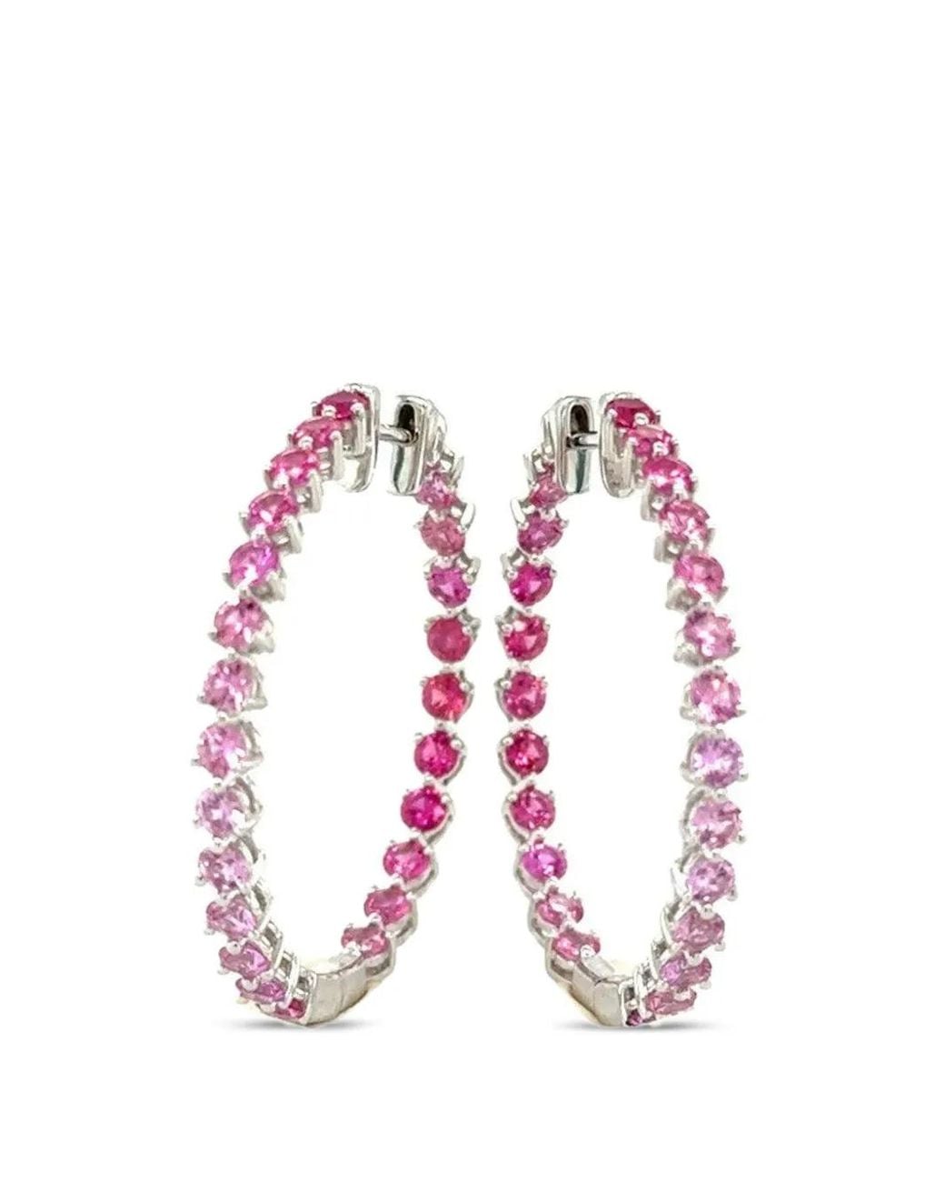 Lisa Nik Pink Hoop-Design Earrings