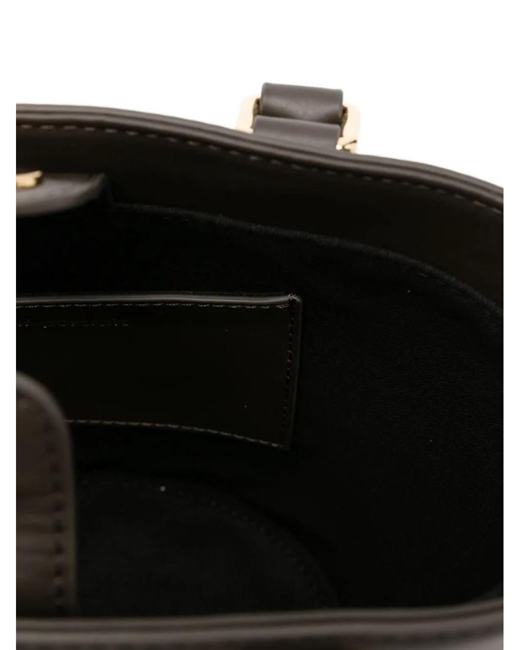 Self-Portrait Black Leather Bucket Bag With Bow Charm