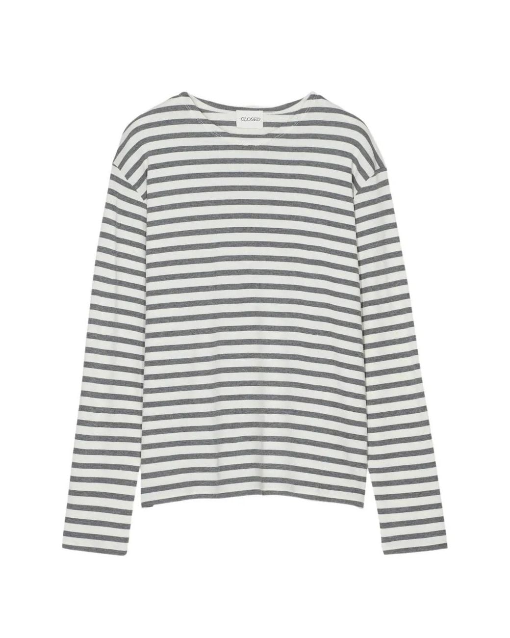 Closed White Striped Long-Sleeve T-Shirt