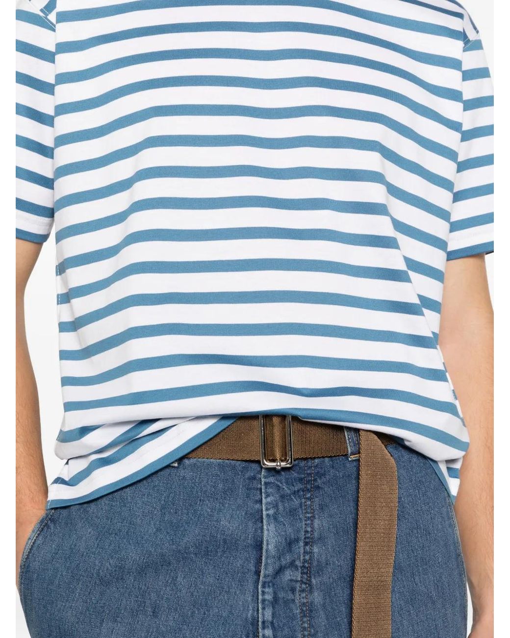 Junya Watanabe Blue T-Shirt À Rayures for men