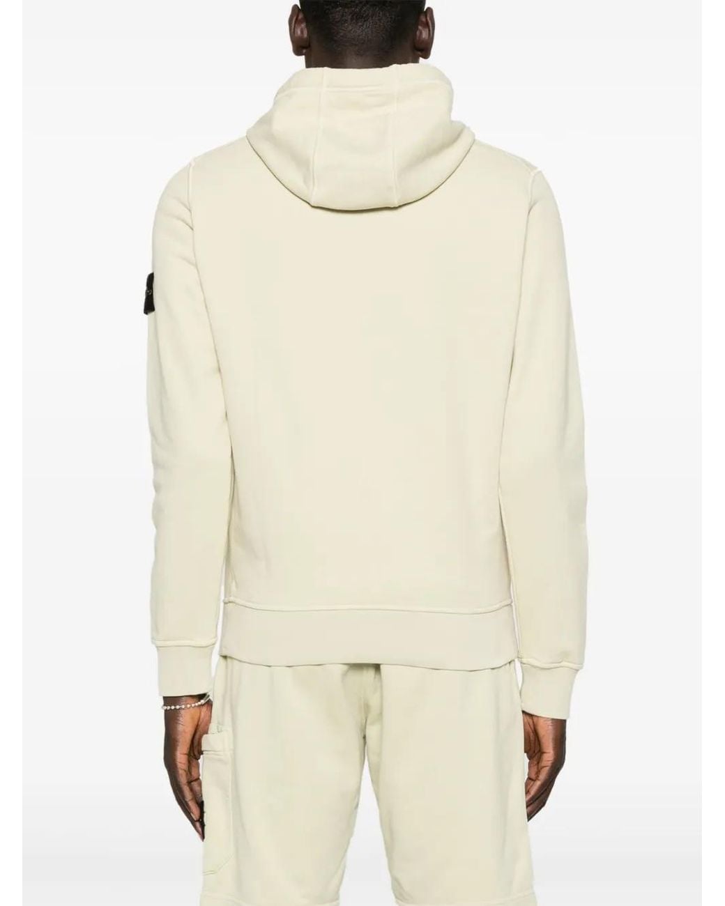 Stone Island White Felpa Con Logo for men