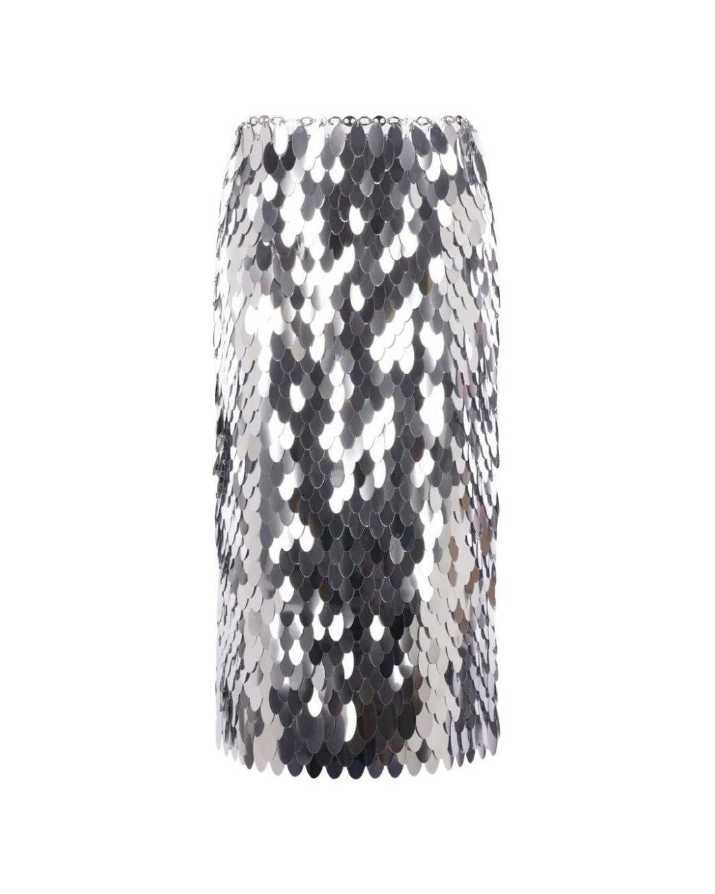 Rabanne White Oval-Disc Chain-Link Mini Skirt
