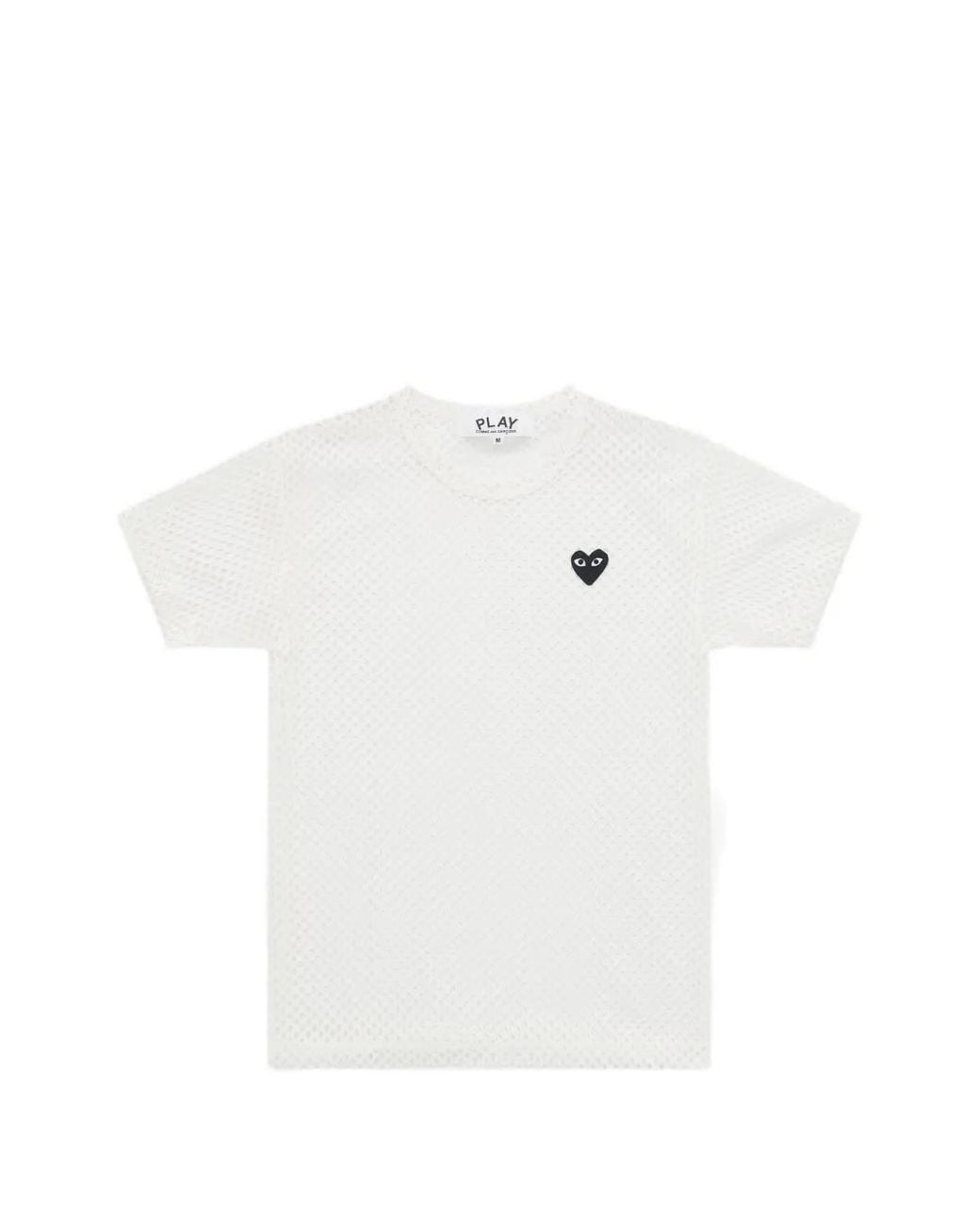 COMME DES GARÇONS PLAY White Heart Patch Mesh T-Shirt