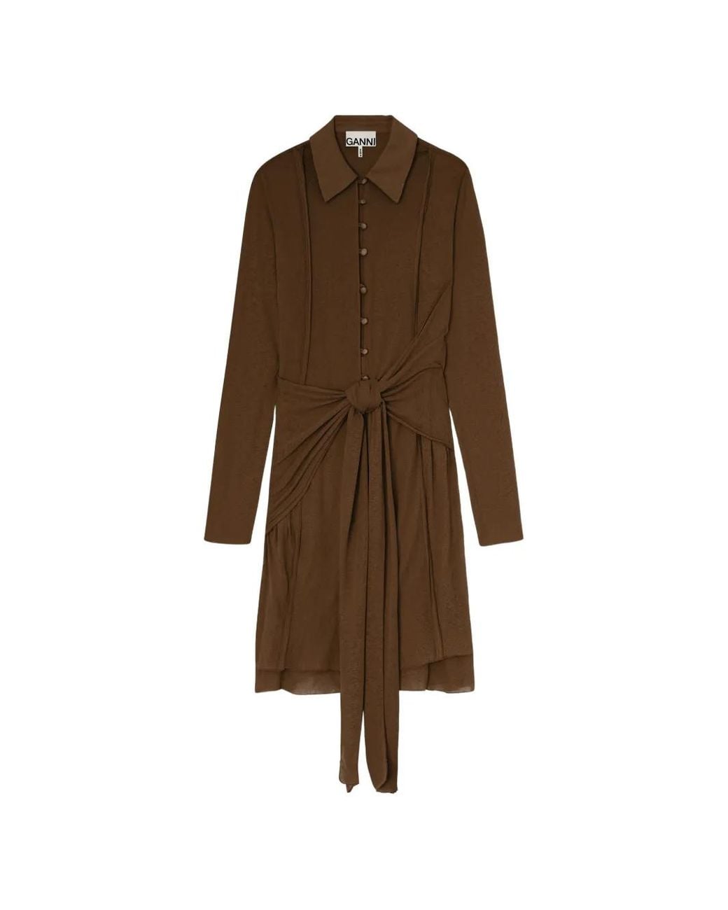 Ganni Brown Short Dress