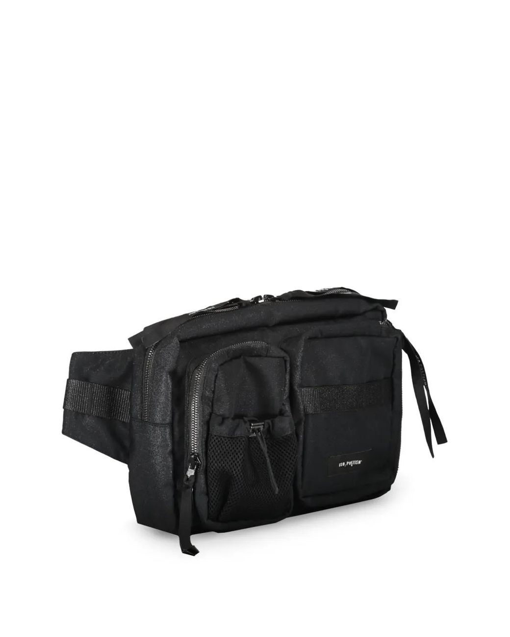 ISO.POETISM Black Logo-Patch Belt Bag for men