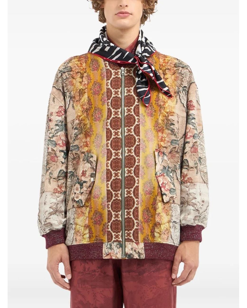 Pierre Louis Mascia White Geometric-Pattern Scarf