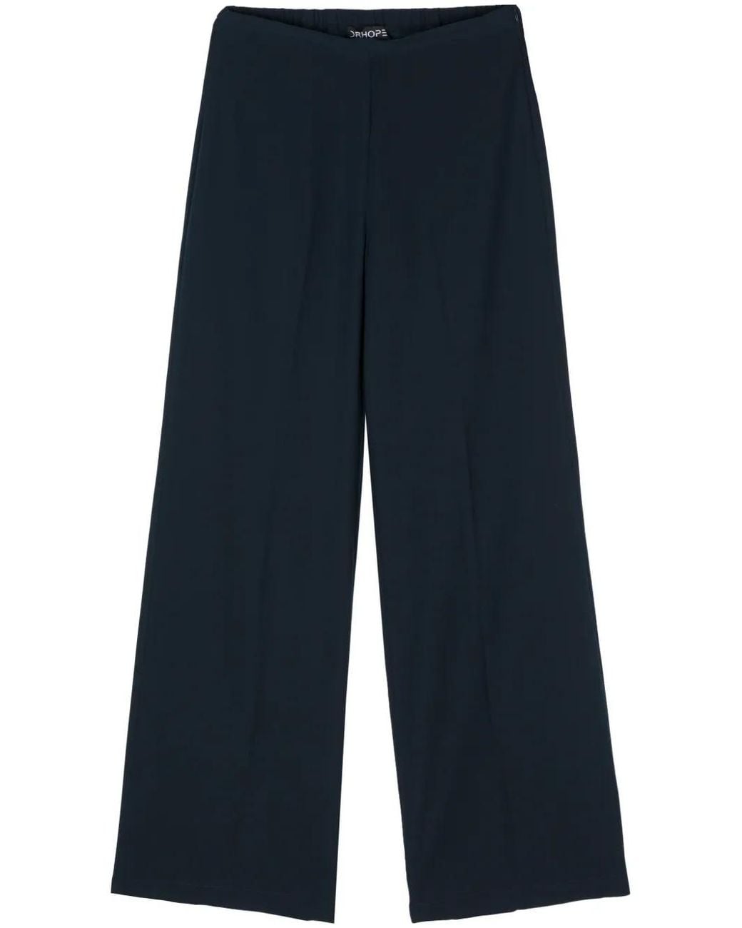 DR. HOPE Blue Wide-Leg Crepe Trousers