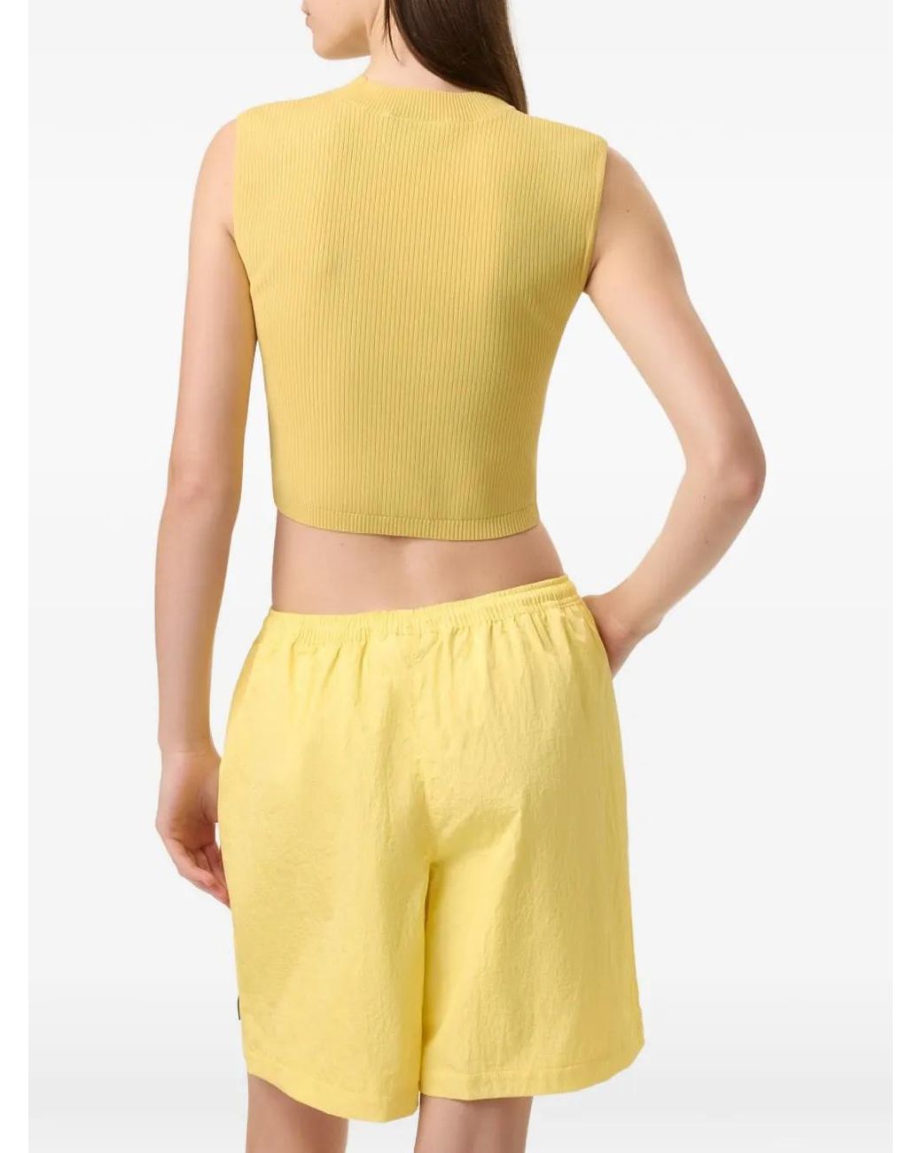 Fila Yellow X Hailey Baby Cable-Knit F-Box Tank Top