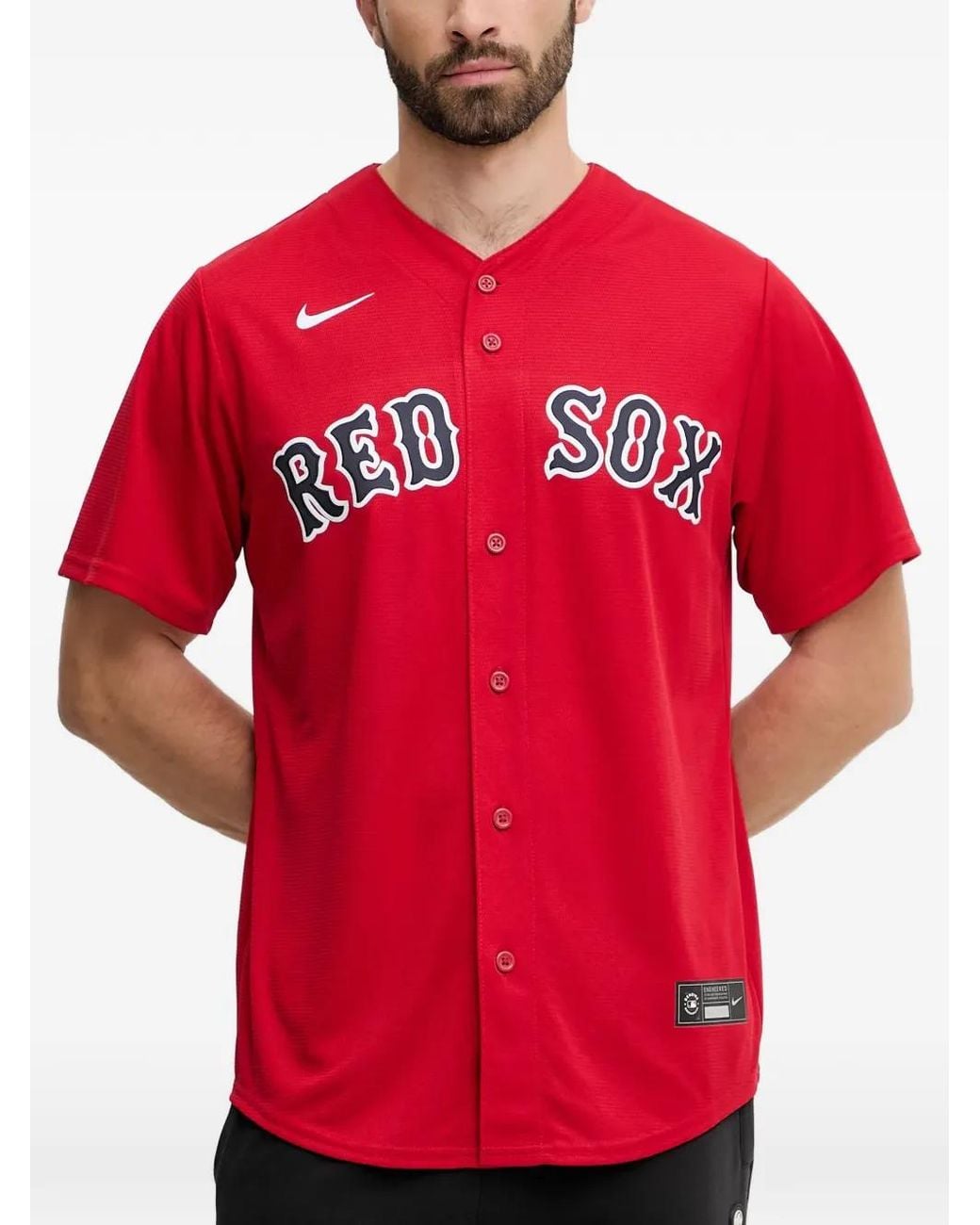 Nike Red X Mlb Sox Logo-Print T-Shirt for men