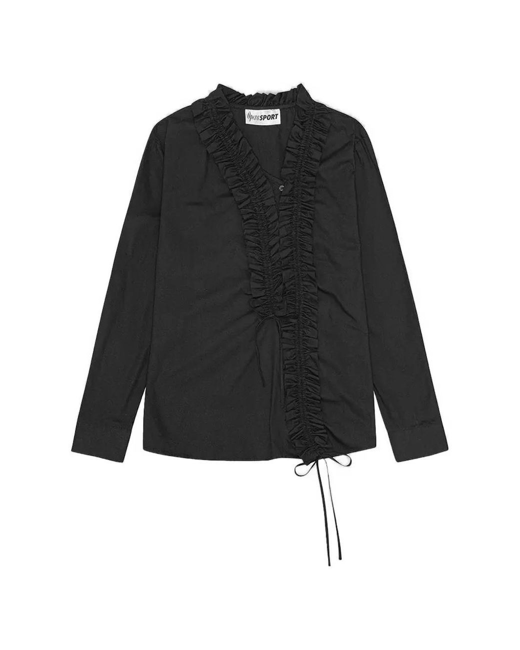 OperaSPORT Black Ruffled Tie Shirt