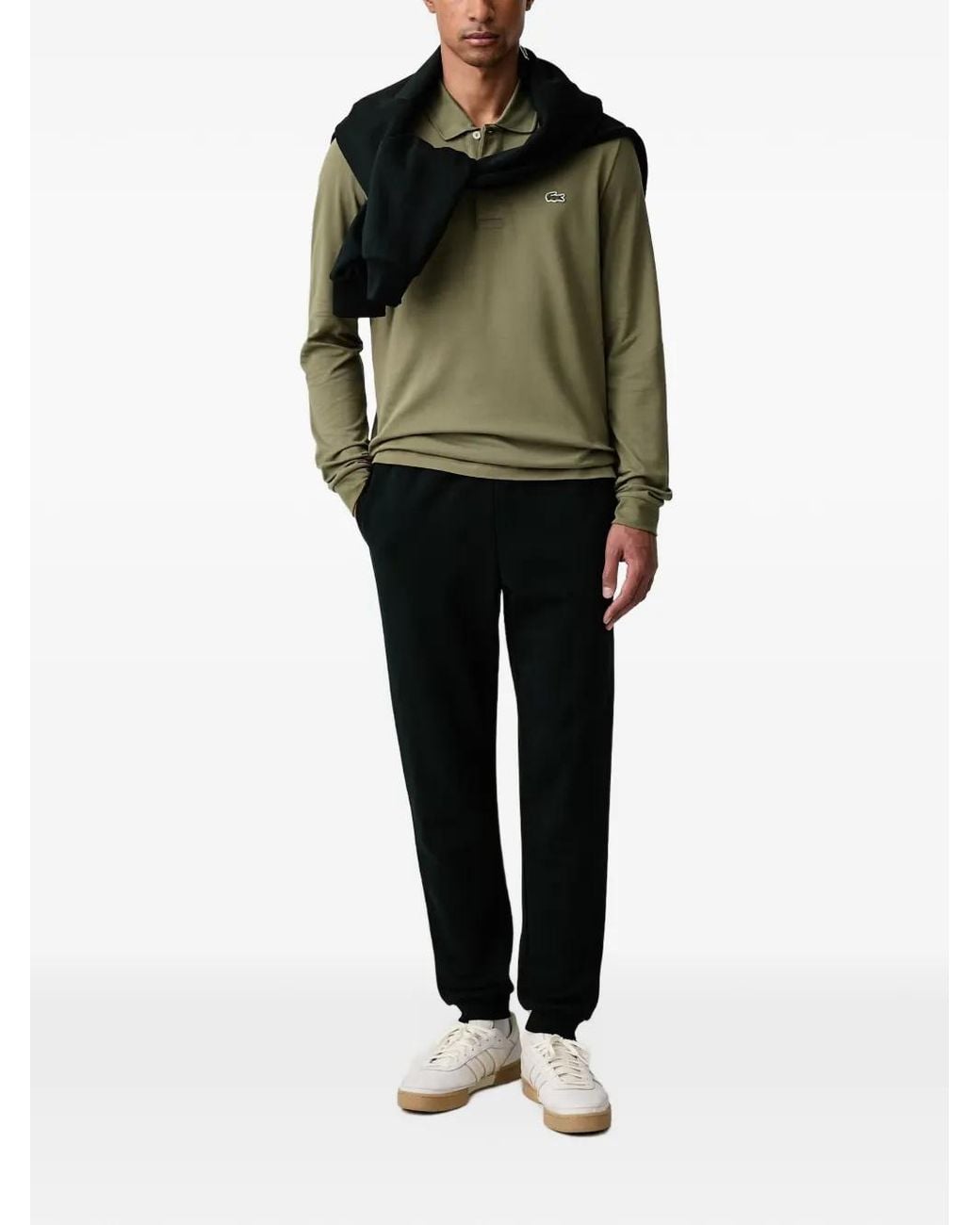 Lacoste Black Logo-Patch Track Pants for men