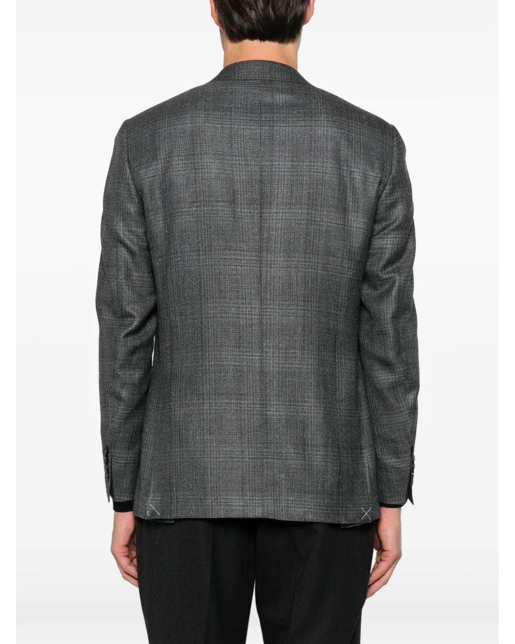 Canali Gray Notched-Lapel Blazer for men