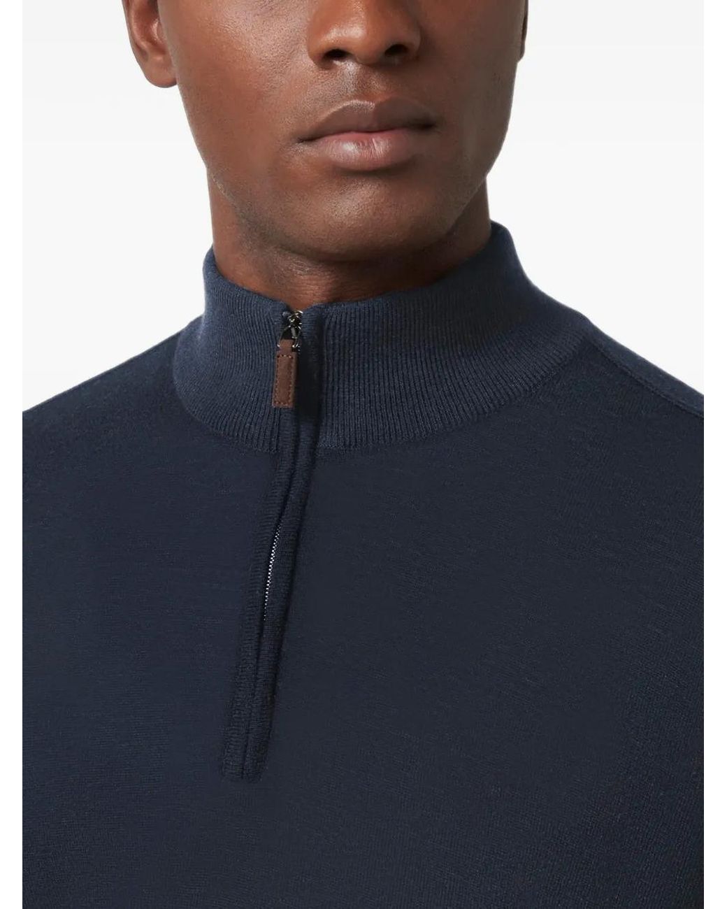 Paul & Shark Blue Piuma Half-Zip Sweater for men