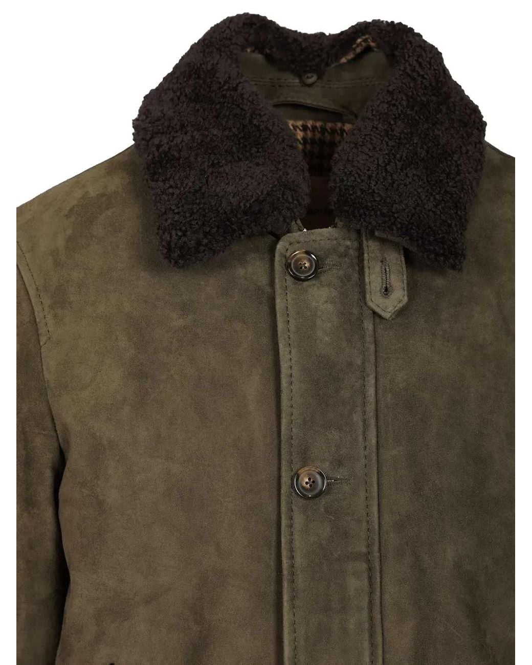Al Duca D'aosta Green Suede Jacket for men