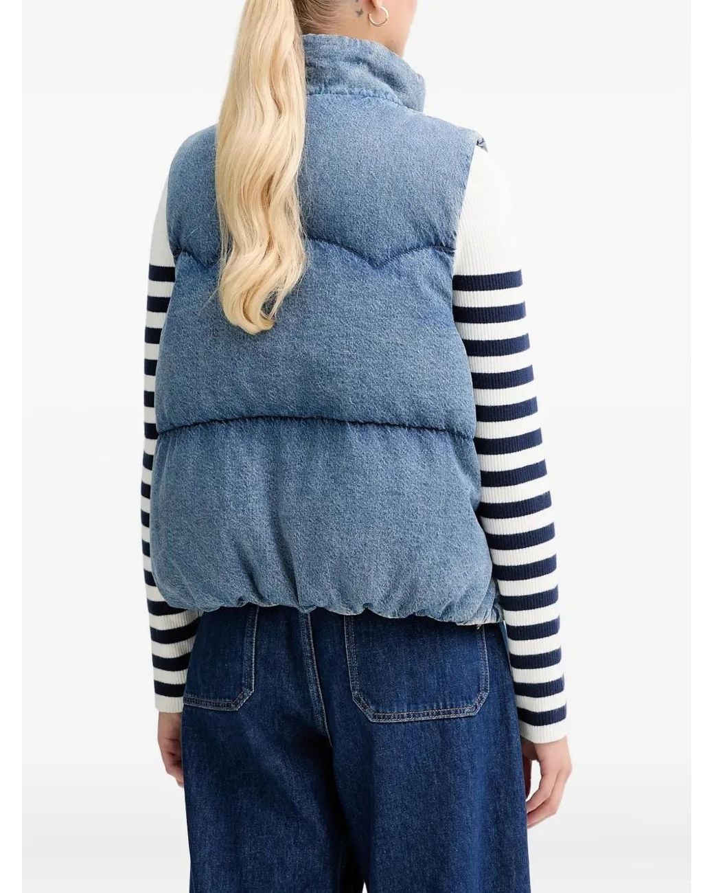 Levi's Blue Western Bubble Padded Pocket Gilet