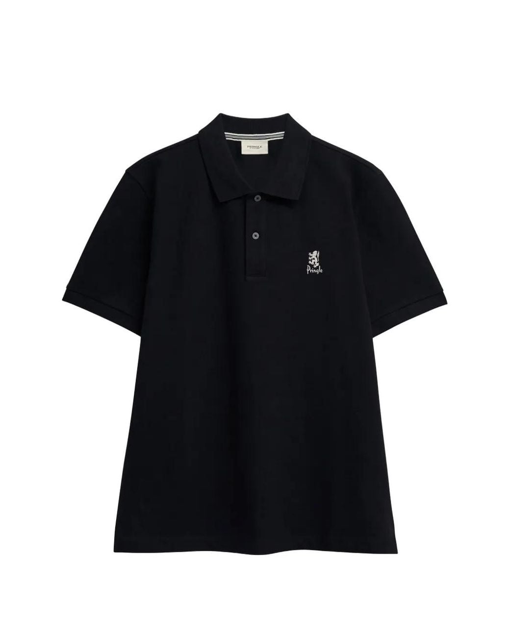 Pringle of Scotland Black Embroidered-Logo Cotton Polo Shirt for men