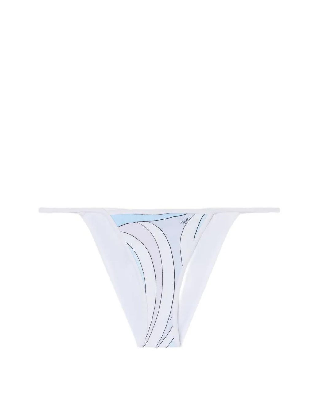 Emilio Pucci White Marmo-Print Bikini Bottoms