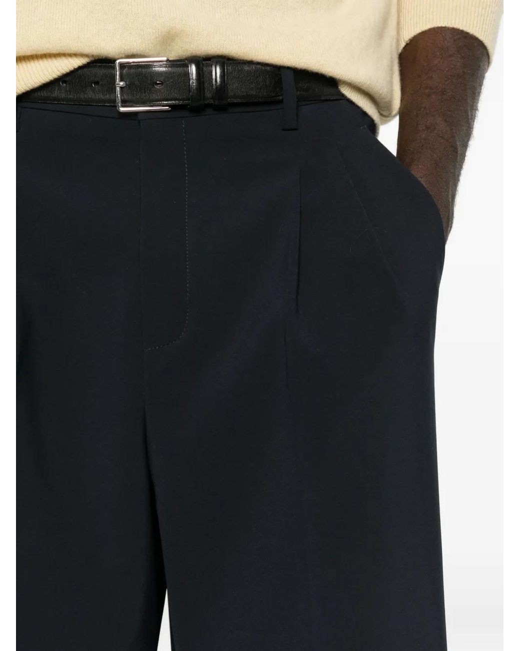 Rossi Blue Noa Pleated-Front Trousers for men
