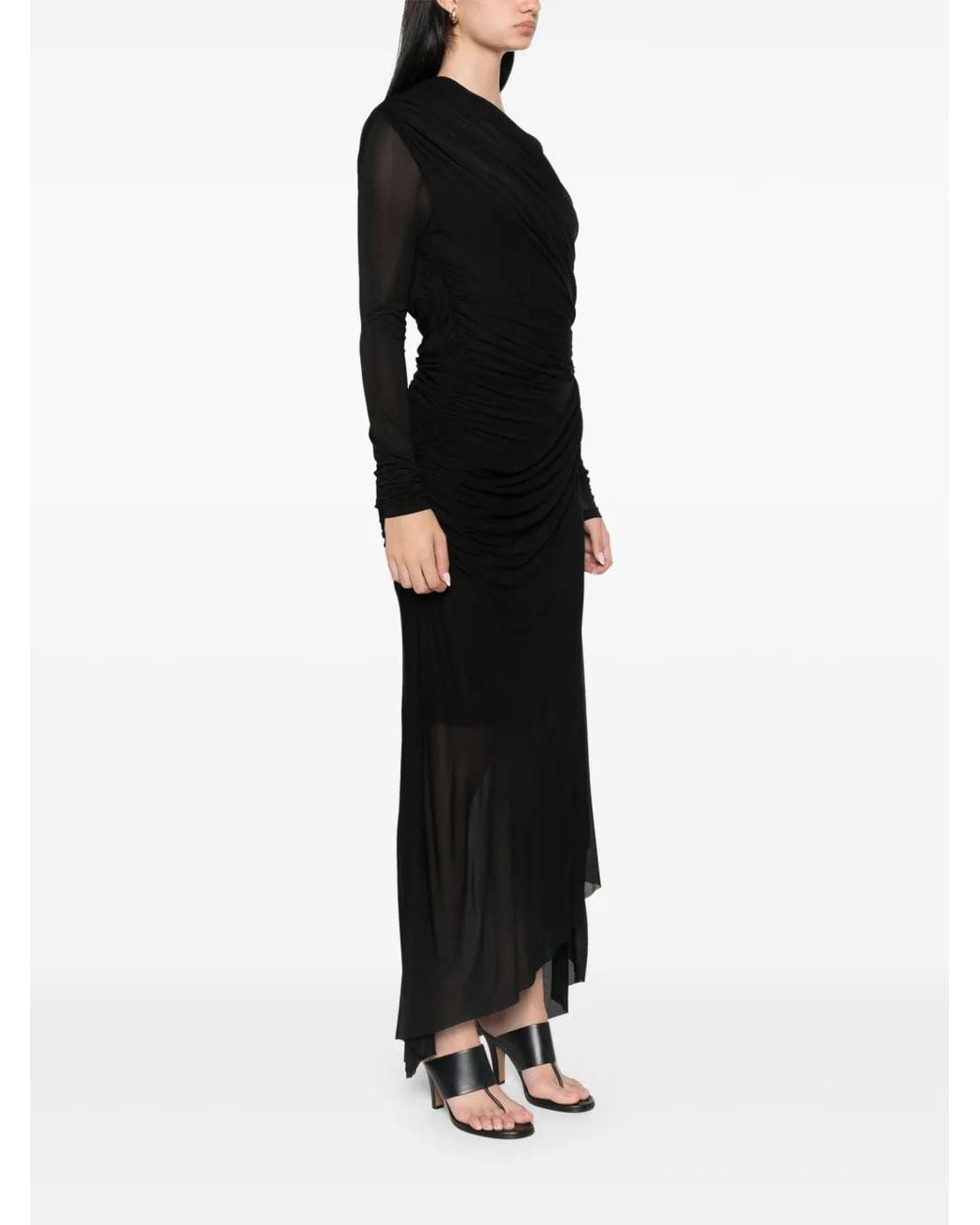 black maxi dress one shoulder Akeeva Ruched Asymmetric One-Shoulder in Size:Free Custom size soi:sculpting Kylie Jenner Upgraded Her