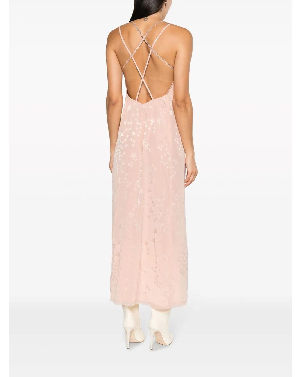 Zadig & Voltaire Pink Rohal Star-Jacquard Silk Dress