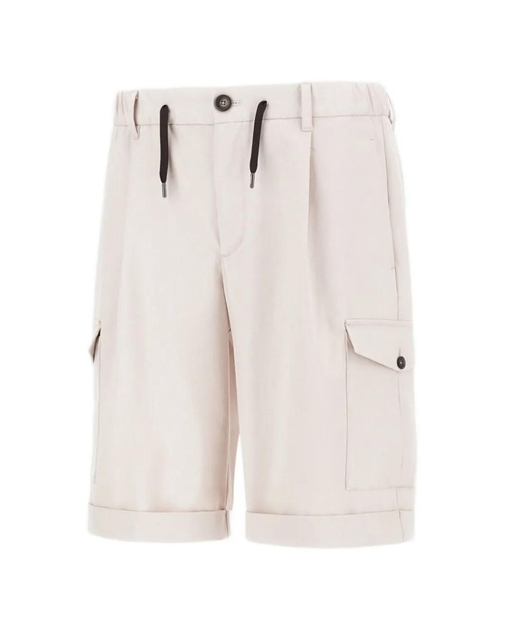 Herno White Drawstring Cargo Shorts for men