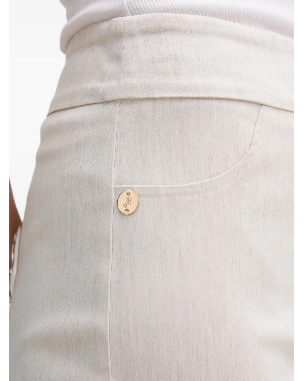 Joseph Ribkoff Pink Logo-Plaque Cropped Trousers
