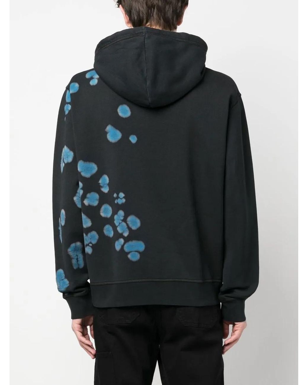 DSquared² Gray Dye-Print Cotton Hoodie for men