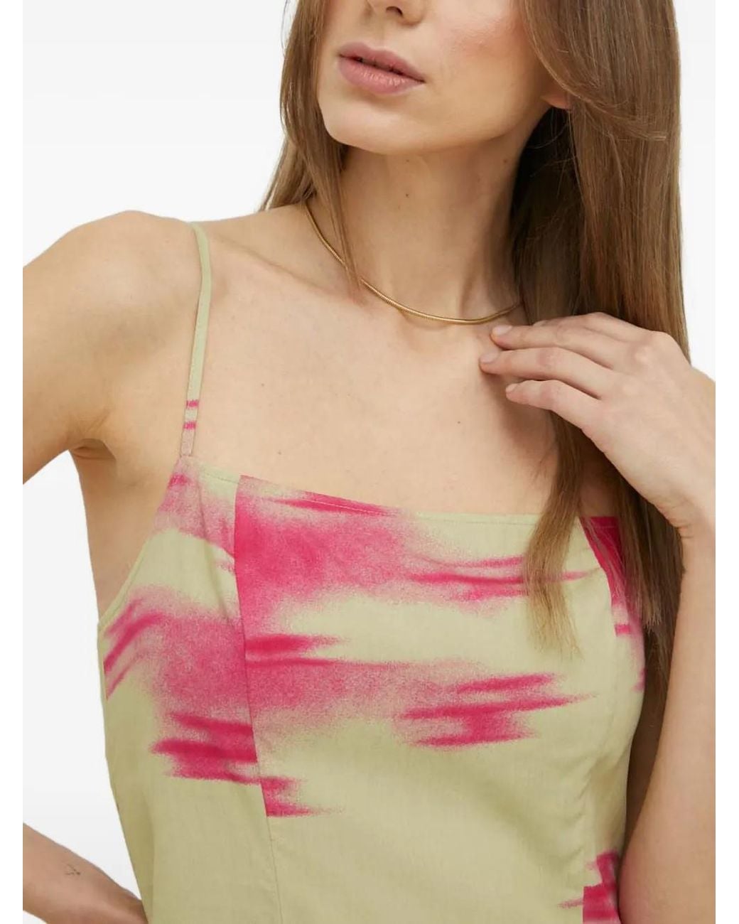 Vestido Midi Con Botones Estampados Samsøe & Samsøe de color White
