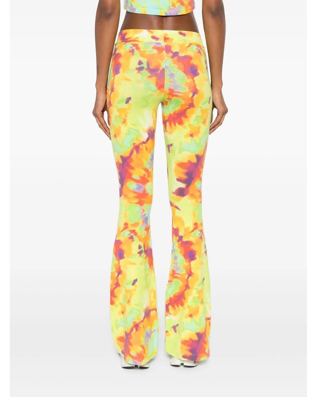 Adidas Yellow Tie-Dye Flared Trousers