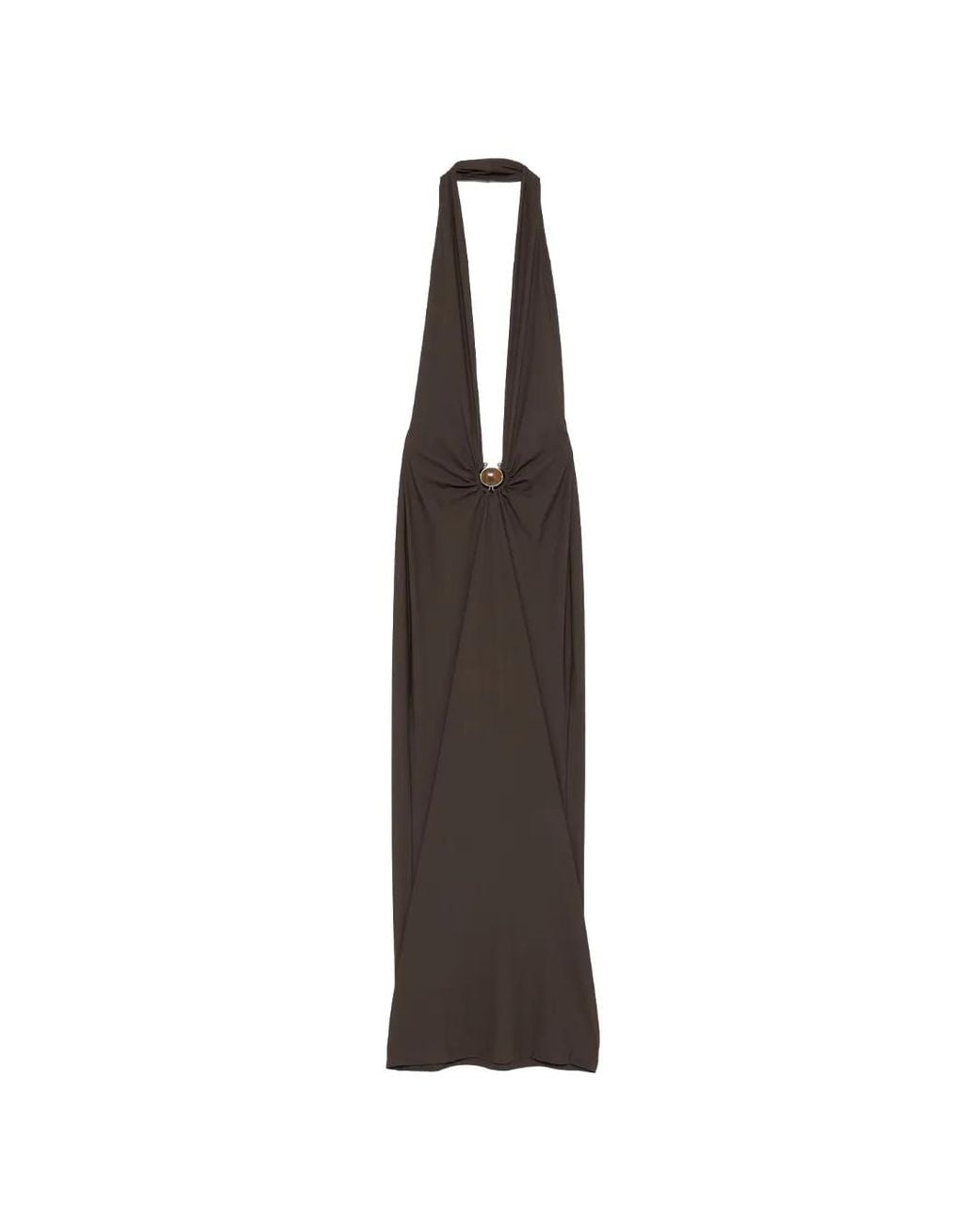 Christopher Esber White Ruched Halterneck Midi Dress