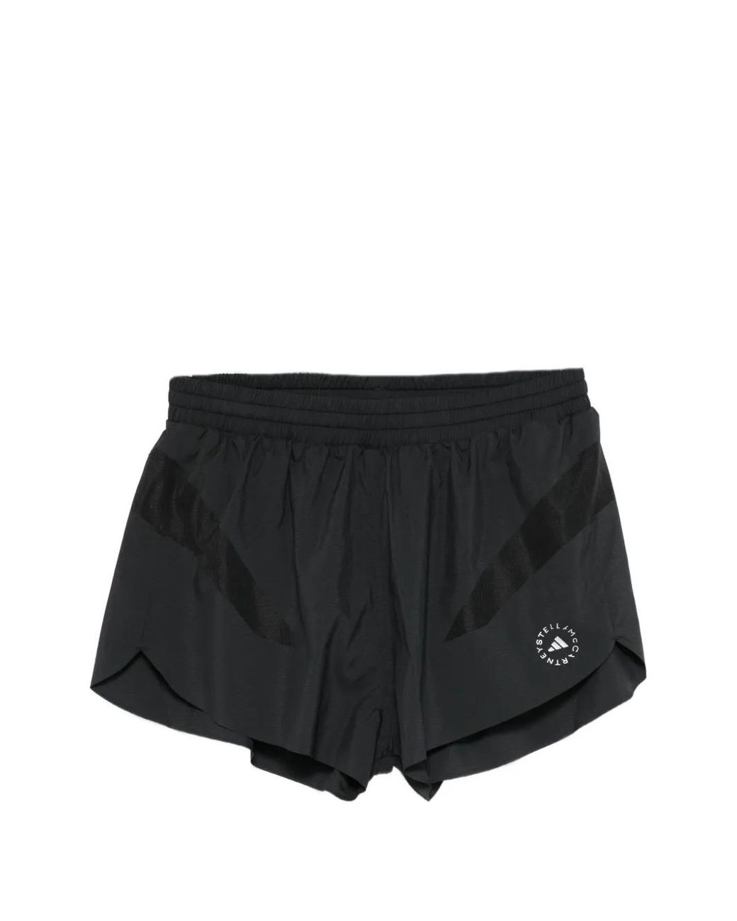 Adidas By Stella McCartney Black Logo-Print Shorts