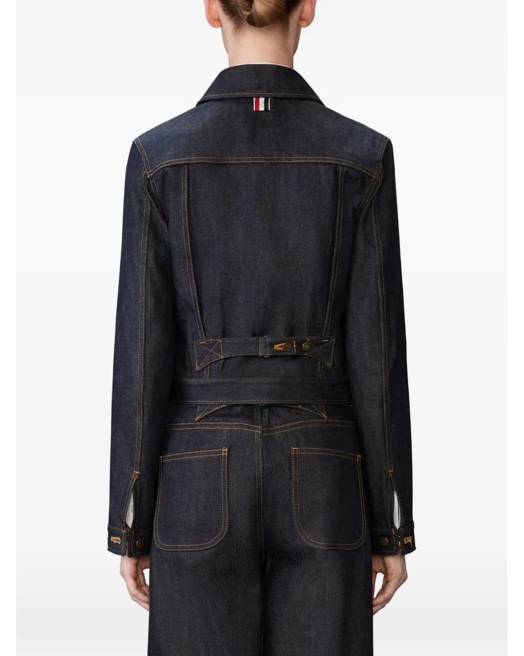 Thom Browne Blue Selvedge Denim Shrunken Jacket