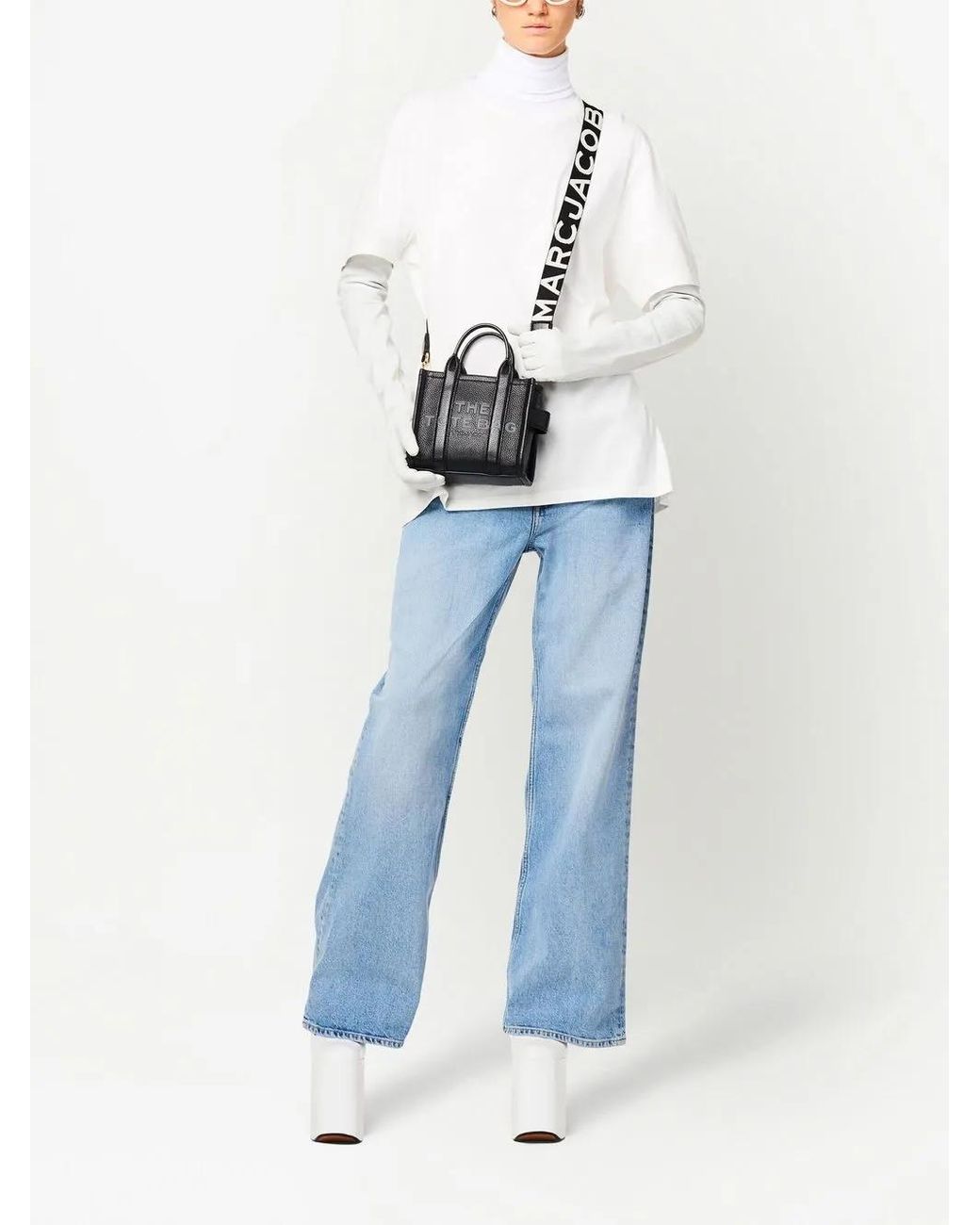 Marc Jacobs White The Thin Logo Webbing Strap