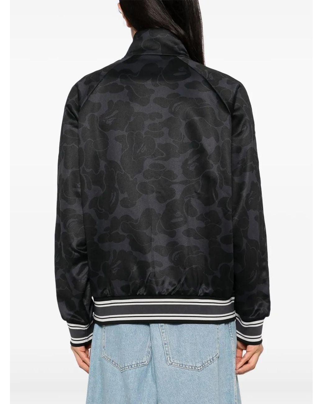 A Bathing Ape Black Tonal Solid Camo Track Jacket for men