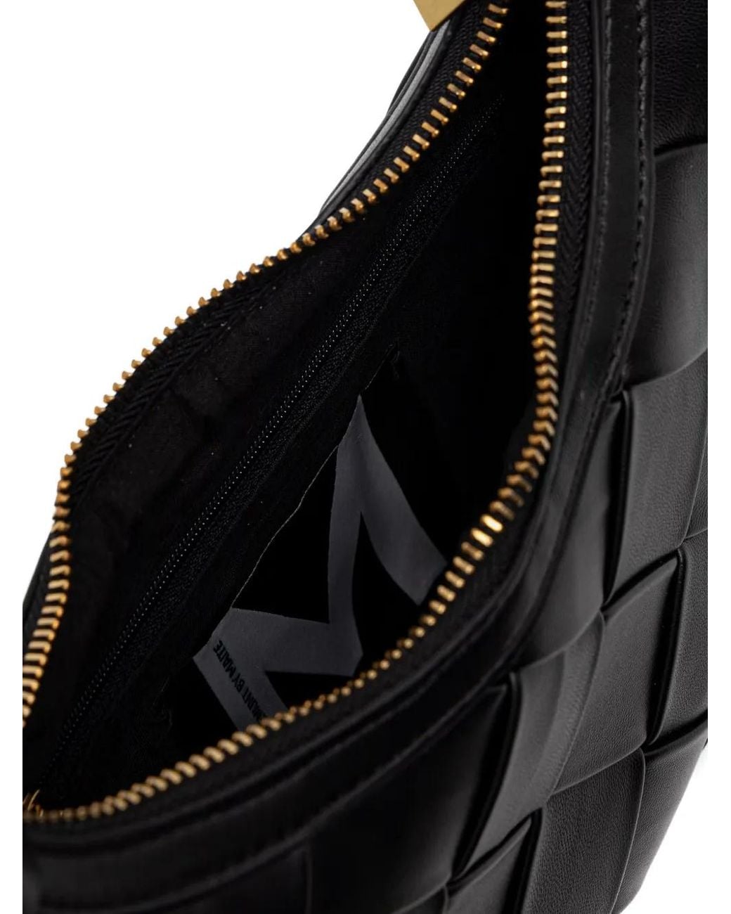 Lola Casademunt Black Woven Panther-Handle Tote Bag