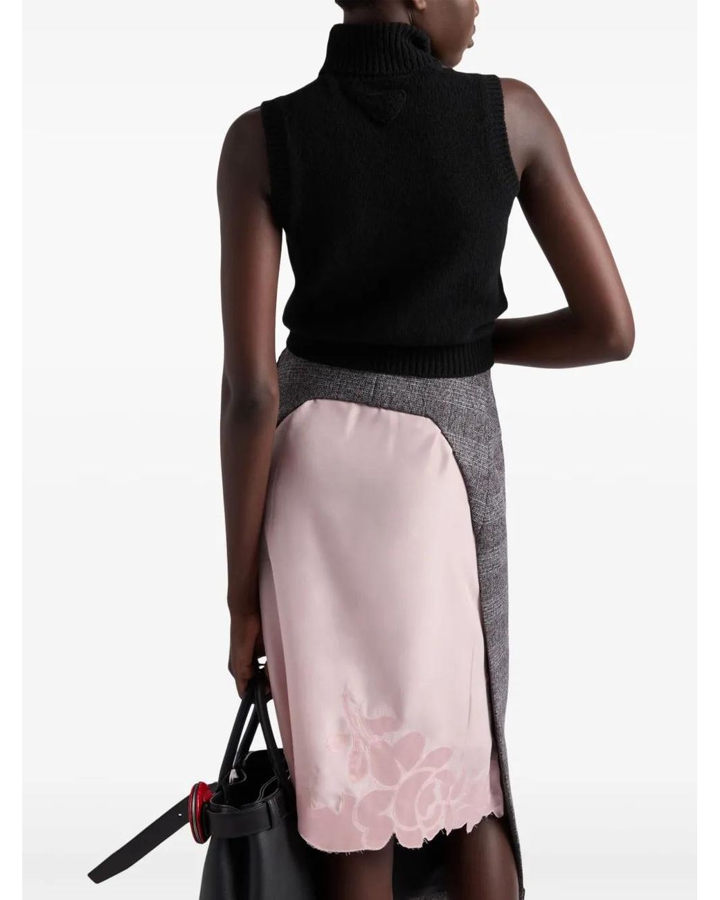 Prada Black Italian Cashmere Ribbed Sleeveless Turtleneck Vest