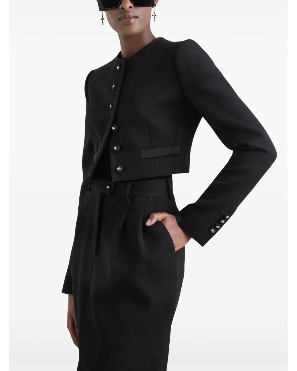 Dolce & Gabbana Black Cropped Jacket
