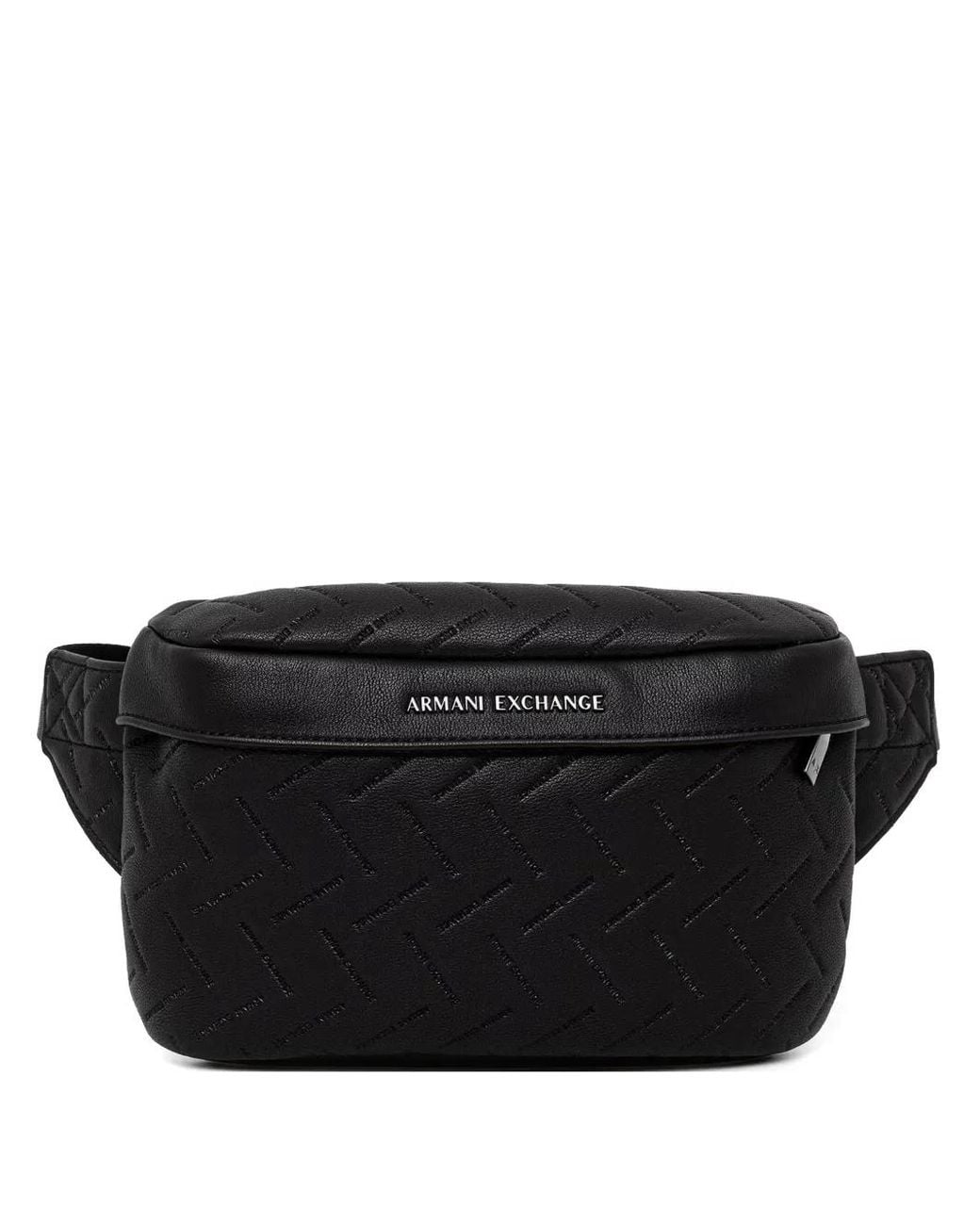 ARMANI EXCHANGE Black Sac Banane À Logo Embossé for men