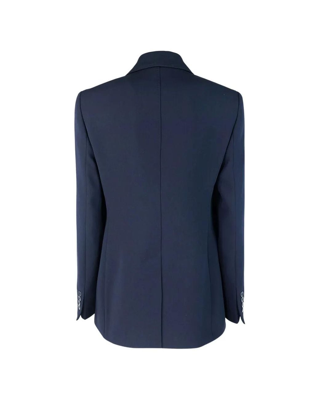 Max Mara Blue Blazer Boutonné À Revers Crantés