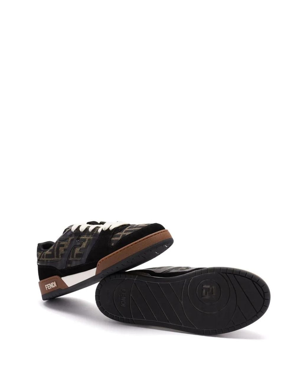 Fendi Monogram Low-Top Logo Print Sneakers in Black für Herren