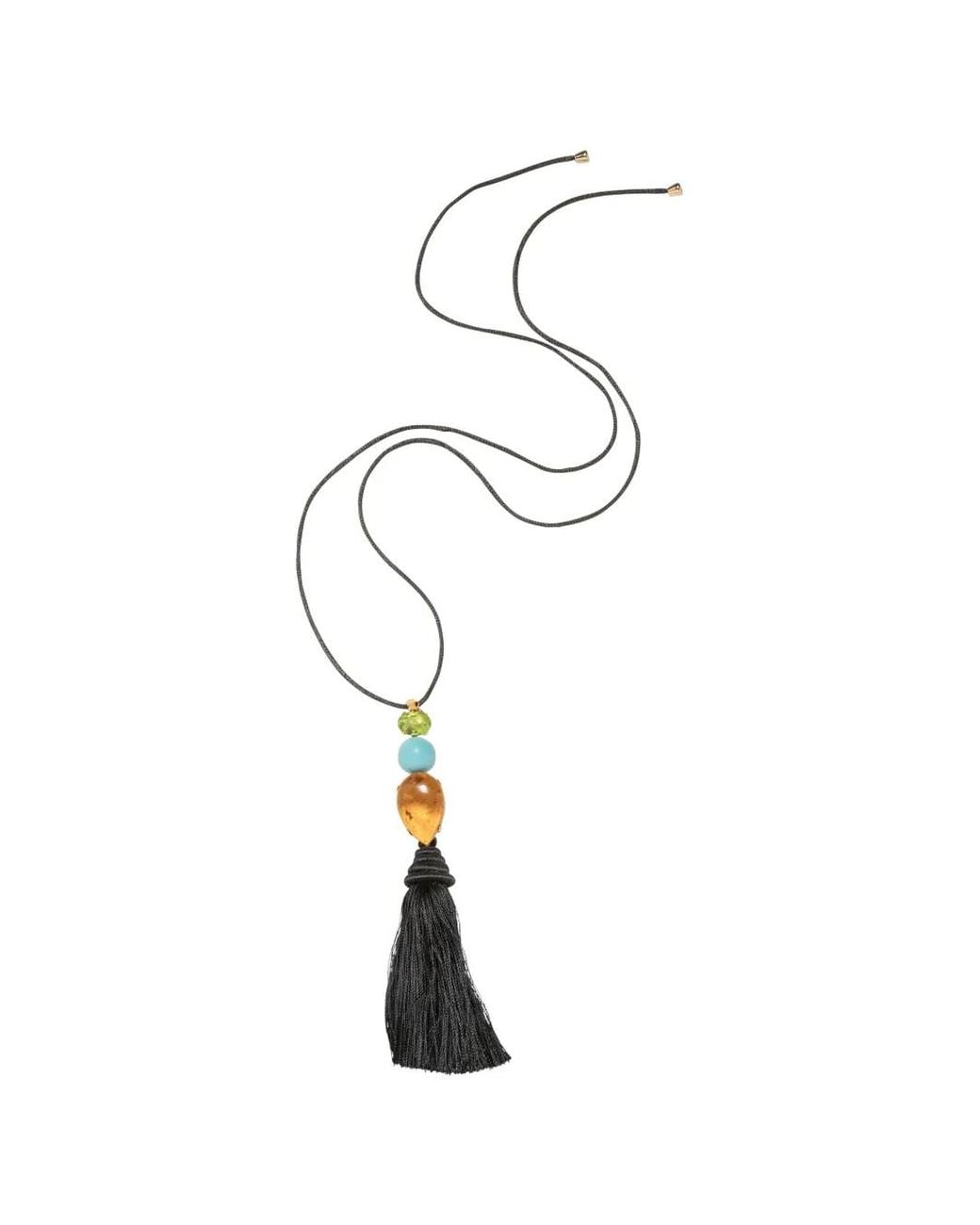 Jennifer Behr White Izzie Tassel Necklace