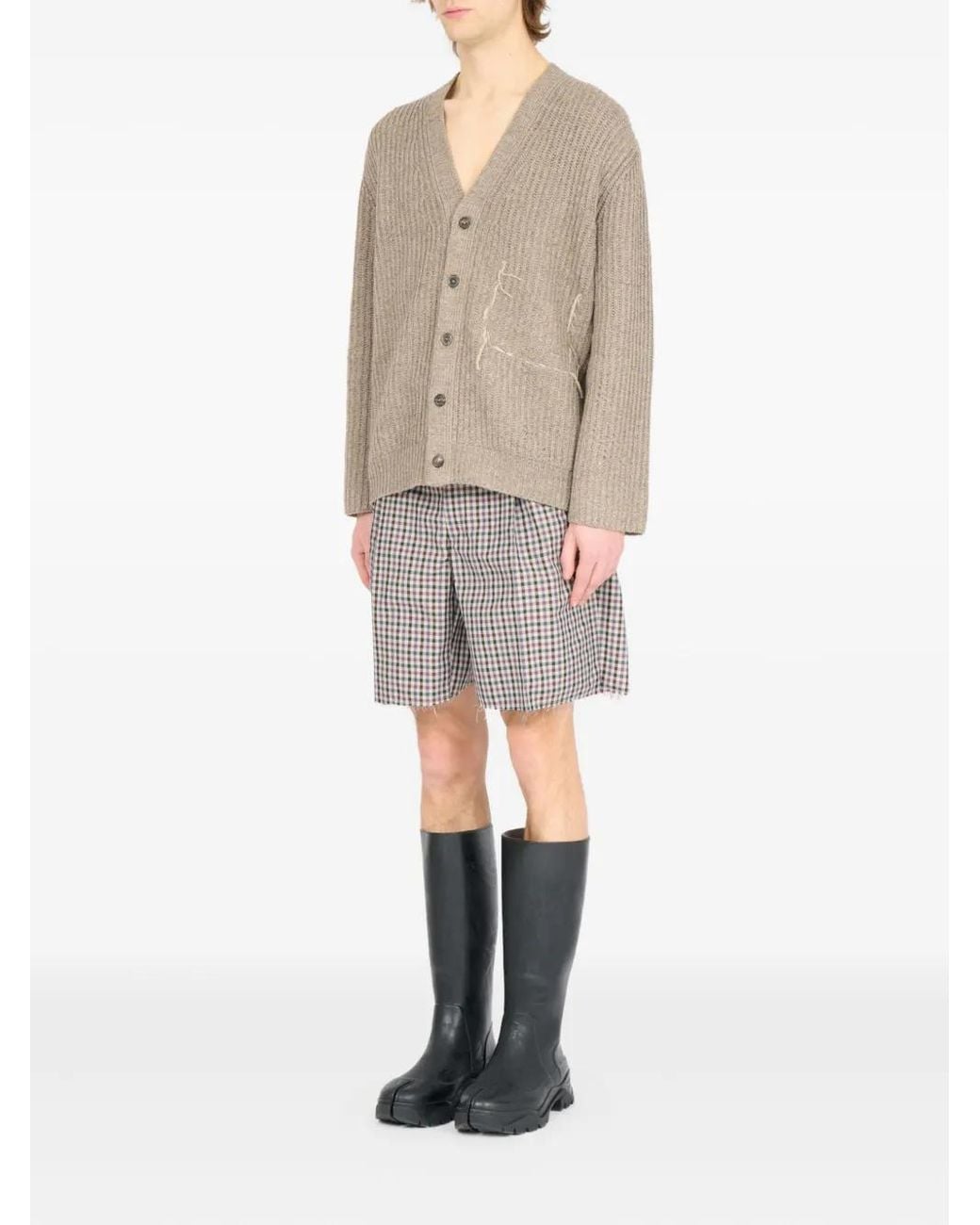 Maison Margiela Natural Button-Up Textured Cardigan for men