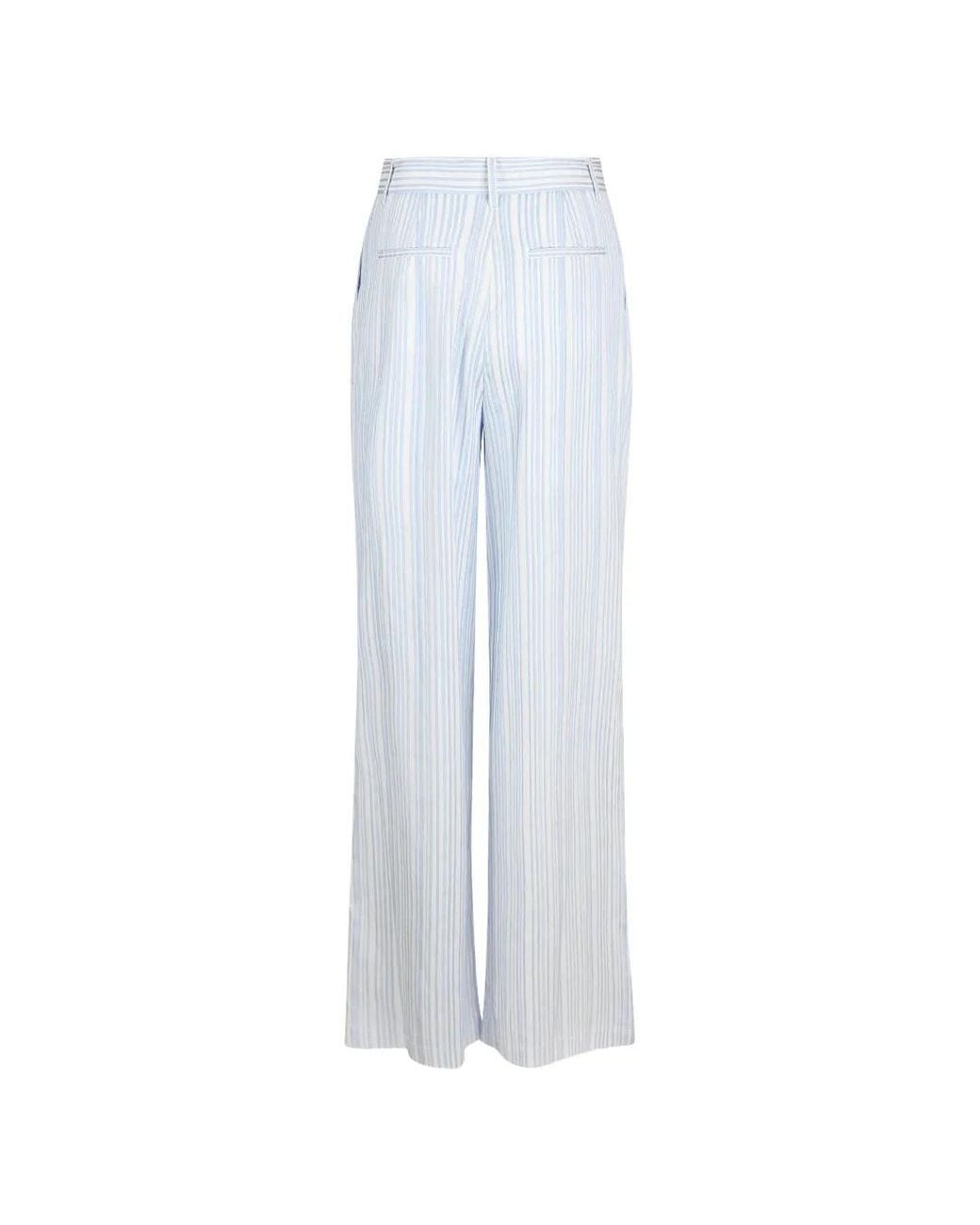 Jonathan Simkhai White Grace Striped Trousers
