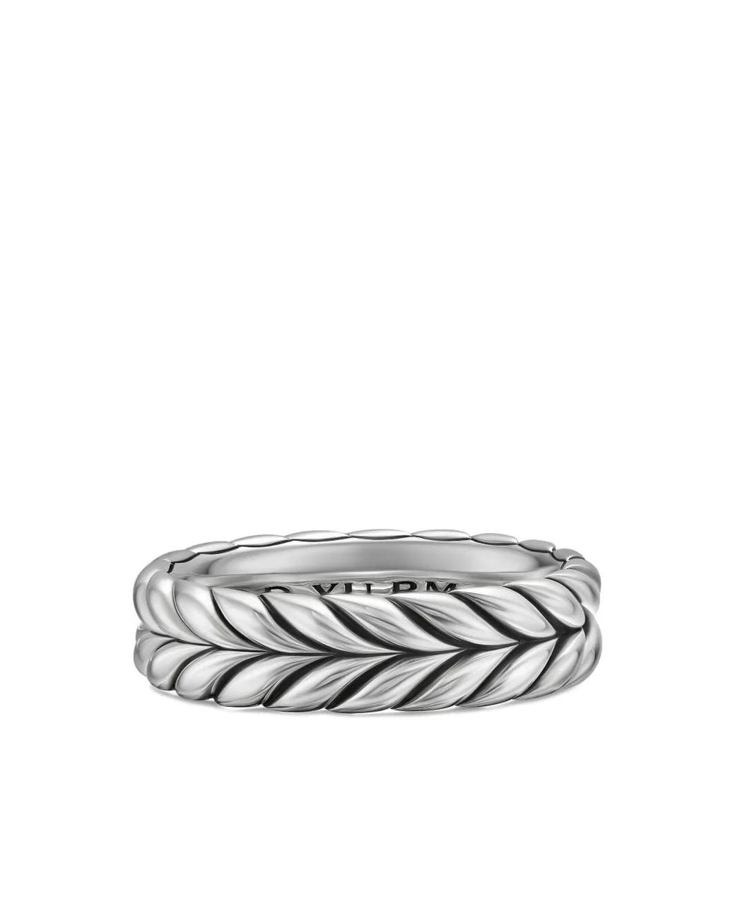 David Yurman White Sterling Chevron Band Ring (6.2Mm) for men
