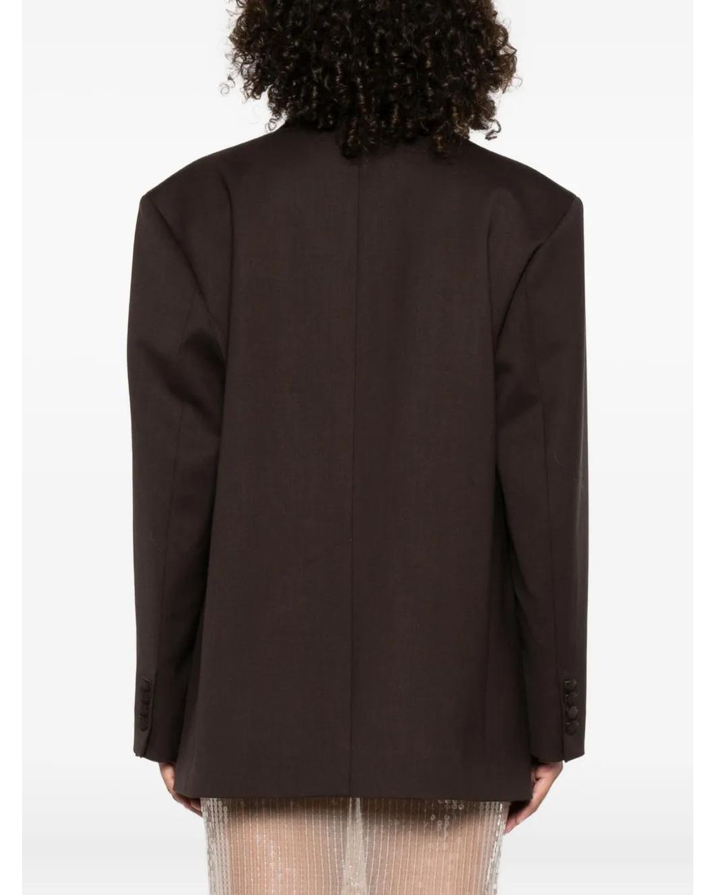 P.A.R.O.S.H. Black Wide-Lapel Blazer