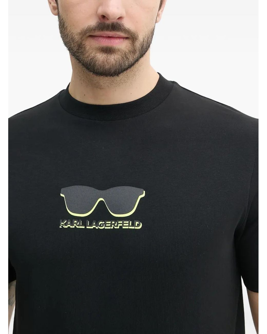 Karl Lagerfeld Black T-Shirt À Imprimé Graphique for men